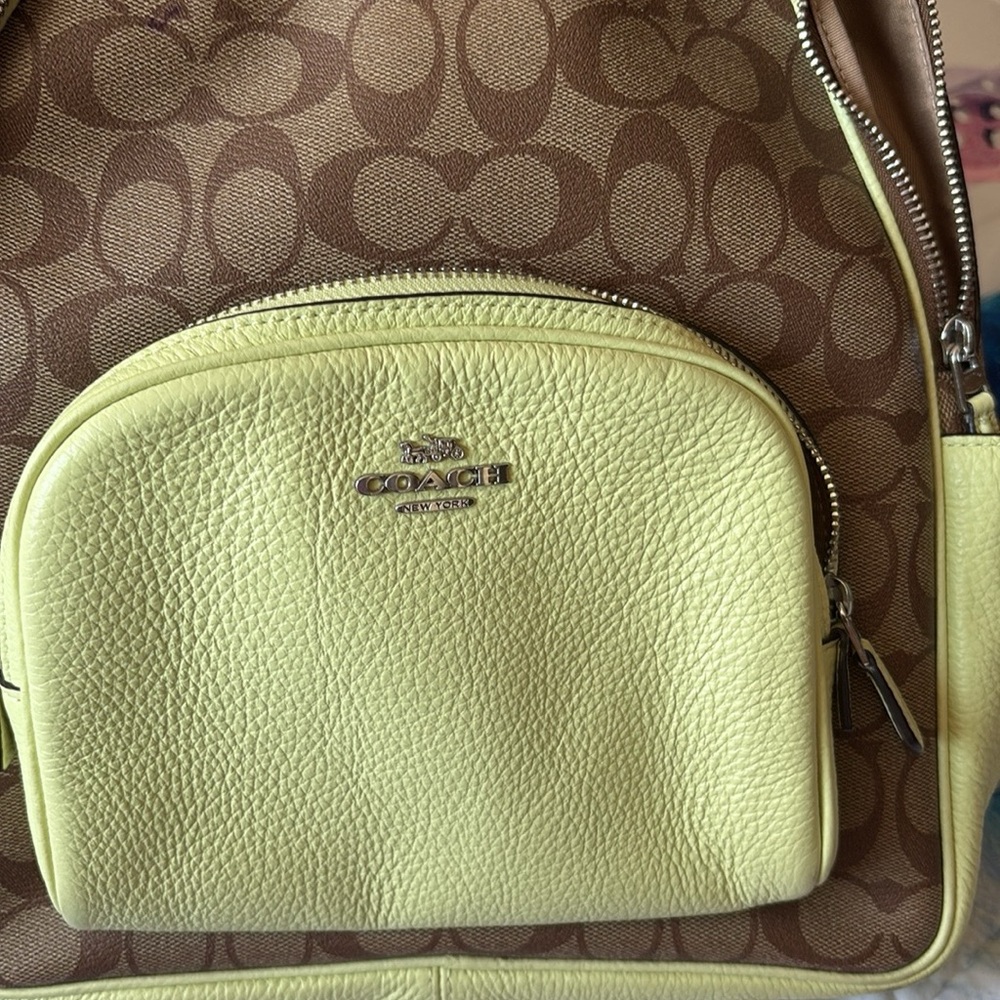 Coach Tan and Cream Backpack